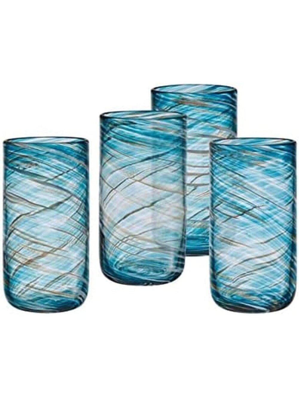 Colorful Highball Tumbler Cups Set of 4 - Stylish Blue Drinkware for Parties